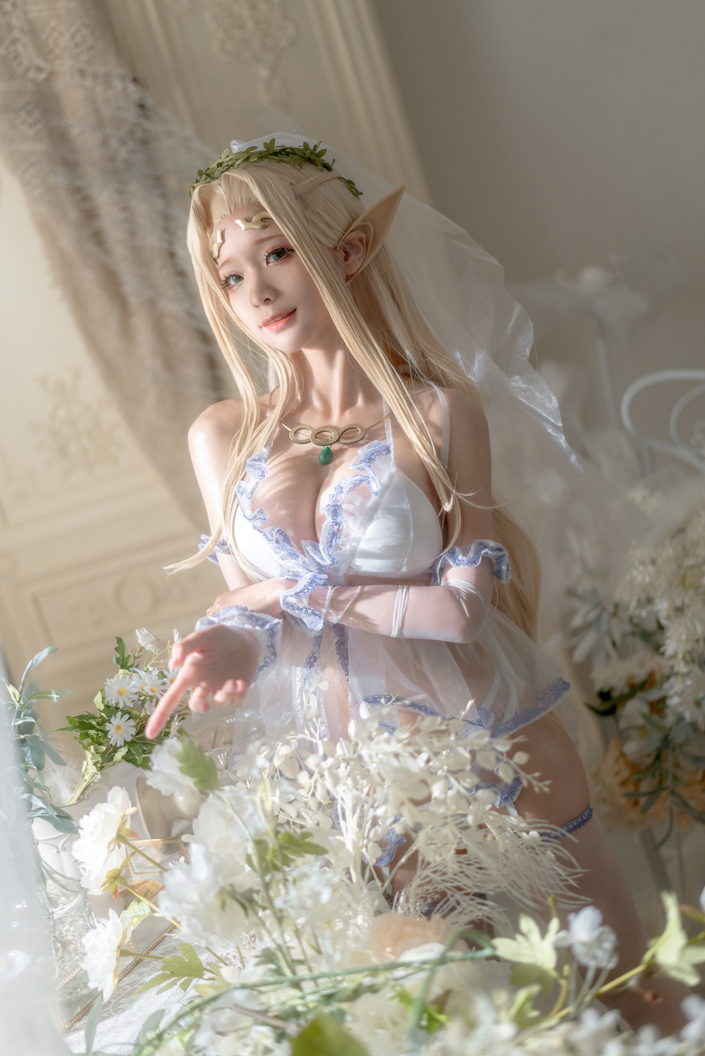 蠢沫沫 黑兽 白精灵-婚纱 [60P674M]